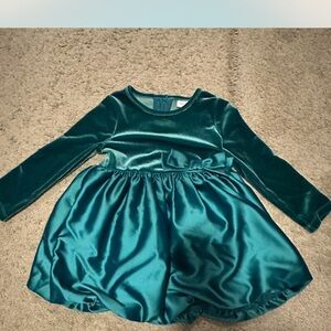 Cat & Jack Teal Velvet Dress